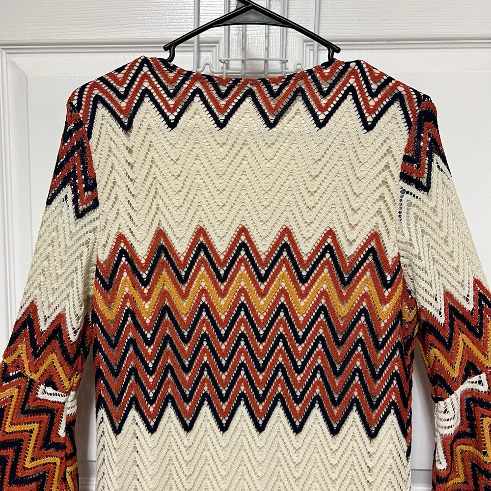 Tacera Chevron Pattern Bell Sleeve Dress - Picture 11 of 16
